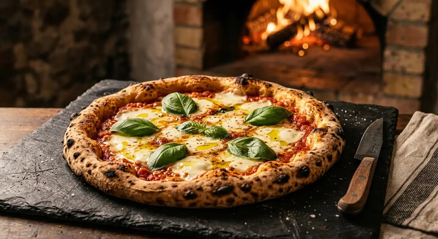 Pizza servita al tavolo da Giammetta